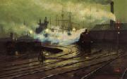 Lionel Walden The Docks at Cardiff Spain oil painting artist